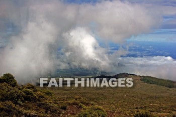 cloud, pu'u 'ula'ula summit, crater, caldera, extinct volcano, haleakala national park, maui, hawaii, clouds, craters