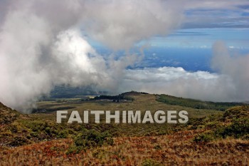 cloud, pu'u 'ula'ula summit, crater, caldera, extinct volcano, haleakala national park, maui, hawaii, clouds, craters