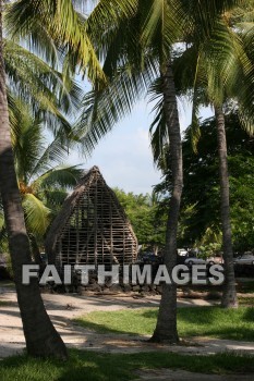 primitive hut, hut, palm, palm trees, tree, pu'uhonua o honaunau national historical park, kona, island of hawaii, hawaii, huts, palms, trees