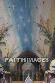 wall paintings, Cross, st. benedict catholic church, honaunau, south kona, kona, island of hawaii, hawaii, crosses