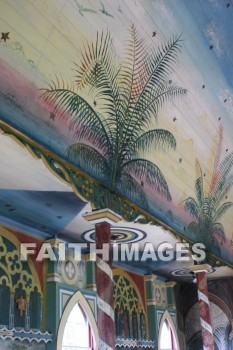 wall paintings, Cross, st. benedict catholic church, honaunau, south kona, kona, island of hawaii, hawaii, crosses