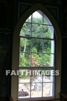 window, window view, st. benedict catholic church, honaunau, south kona, kona, island of hawaii, hawaii, windows