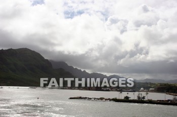 coastline, breakwater, kuai, hawaii