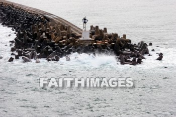 coastline, breakwater, kuai, hawaii