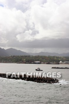 coastline, breakwater, kuai, hawaii