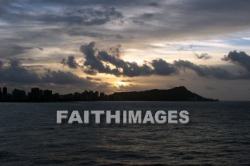 sunrise, sunset, cloud, mountain, Diamondhead, volcano, extinct, color, colorful, light, bright, beginning, opening, new, honolulu, hawaii, sunrises, sunsets, clouds, mountains, volcanoes, colors, lights, openings