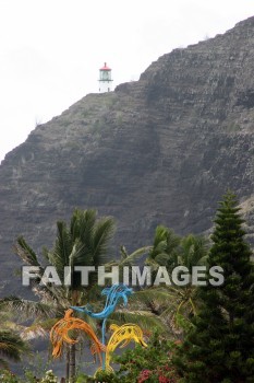 lighthouse, cliff, Sea Life Park, O'ahu, hawaii, lighthouses, cliffs