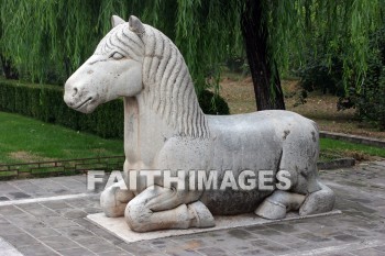 horse, stone animals, sacred way, ming tombs, imperial tombs, burial, cemetery, grave, death, dying, dead, dies, china, horses, burials, cemeteries, Graves, deaths