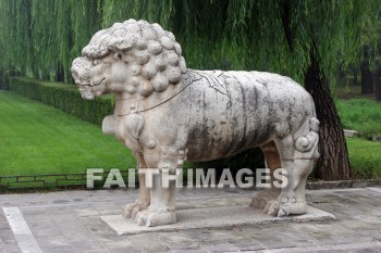 Lion, stone animals on the sacred way, ming tombs, imperial tombs, burial, cemetery, grave, death, dying, dead, dies, china, Lions, burials, cemeteries, Graves, deaths