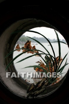 window, flower, lake, the summer palace, beijing, china, windows, flowers, lakes