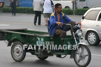 three-wheel motor bicycle, bicycle, xian, china, bicycles