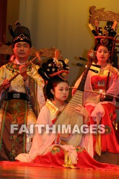 musician, dancer, moon guitar, pipa, xian, china, Musicians, dancers
