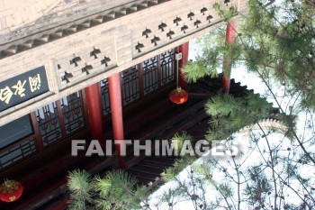 porch, column, small wild goose pagoda, xian, china, porches, columns