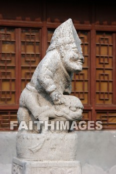 statue, small wild goose pagoda, xian, china