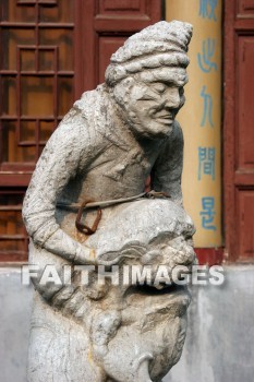 statue, small wild goose pagoda, xian, china