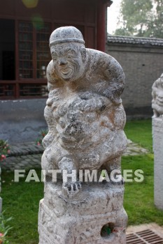 statue, small wild goose pagoda, xian, china