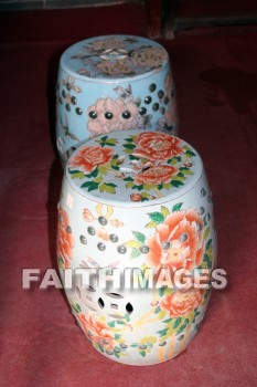 decorative chinese jars, chinese jars, jar, small wild goose pagoda, xian, china, jars