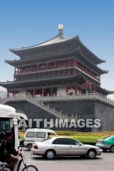 bell tower, bell, tower, pagoda, xian, china, bells, towers, pagodas