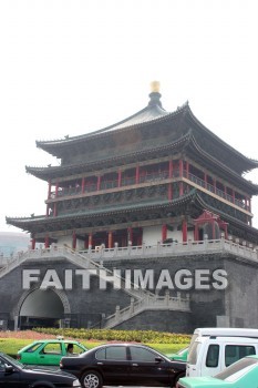 bell tower, bell, tower, pagoda, xian, china, bells, towers, pagodas