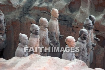 terracota warriors, guard, 2200 years old, 7000 figures, xian, china, guards