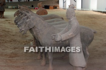 terracota warriors, horse, guard, 2200 years old, 7000 figures, xian, china, horses, guards