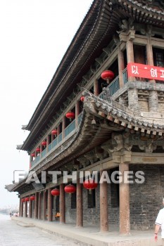 city wall, city gate, chinese lanterns, light, lamp, illumine, illuminate, xian, china, lights, lamps