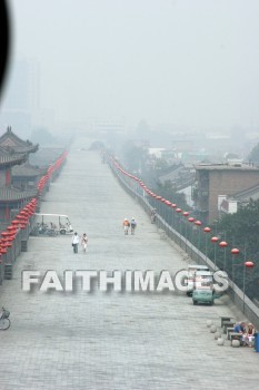 city street, street, chinese lanterns, xian, china, streets