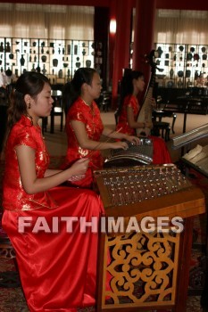 chinese women, musical instrument, costume, dress, attire, cloth, Clothing, xian, china, musical instruments, Costumes, dresses, cloths