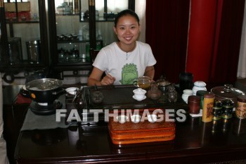 chinese woman, tea, serving tea, xian, china, teas