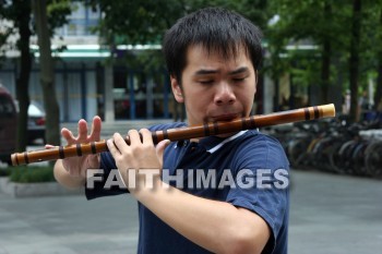flute, flute player, Music, musician, street player, hangzhou, china, flutes, Musicians