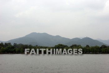 mountain, lake, west lake, hangzhou, china, mountains, lakes