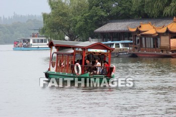 chinese boat, west lake, hangzhou, china