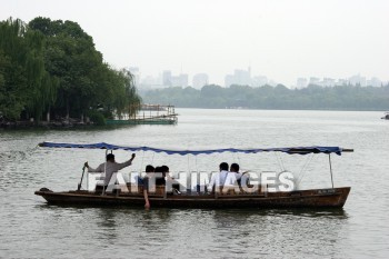 chinese boat, west lake, hangzhou, china