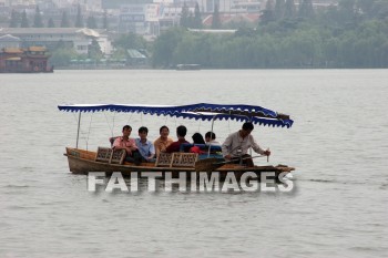 chinese boat, west lake, hangzhou, china