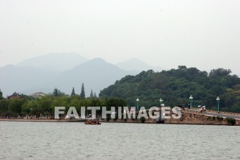 bridge, mountain, west lake, hangzhou, china, bridges, mountains