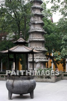 incense burner, shrine, ling yin buddhist temple, hangzhou, china, shrines