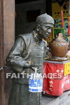 bronze statue of man, teapot, serving tea, hangzhou, china, tea, teapots, teas