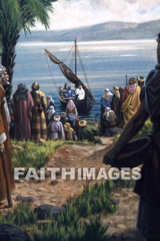 Jesus, taught, boat, shore, sea of galilee, luke 5: 1-11, boats, shores