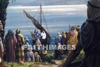 Jesus, taught, boat, shore, sea of galilee, luke 5: 1-11, boats, shores