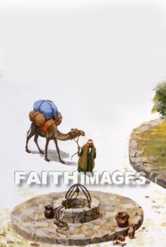 House, rooftops, courtyard, window, well, Camel, houses, windows, wells, camels