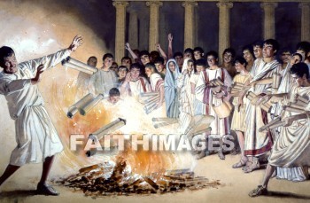 paul, third missionary journey, Ephesus, believers, christian, acts 19:17-20, burn, bonfire, Book, Scroll, evil magic, dark magic, Christians, burns, bonfires, books, Scrolls