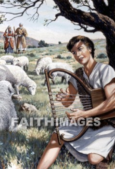 David, harp, lyre, sheep, Shepherd, Psalm, Music, compose, composed, composing, composes, Harps, lyres, shepherds, psalms