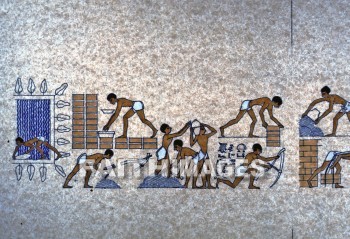slave, brick, brickmaking, tomb painting, 1450 b.c., egyptian official, rehk-mi-re, slaves, bricks