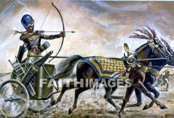 Pharaoh, thutmose iv, painting, tomb painting, authentic, Chariot, war chariot, horse, bow and arrow, archer, archery, pharaohs, paintings, Chariots, horses, Archers