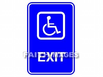 handicap, exit, sign, signboard, signage, signboards, message, information, communicate silently, non, verbally, signal, handicaps, exits, signs, messages, signals