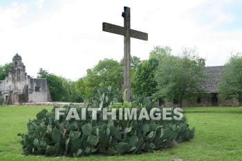 Cross, cactus, san juan, san juan capistrano, mission, san antonio, franciscan, spanish, catholic, coahuiltecan, crosses, cacti, cactuses, missions, catholics