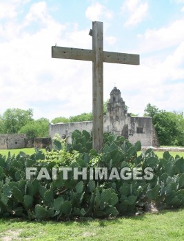 Cross, cactus, san juan, san juan capistrano, mission, san antonio, franciscan, spanish, catholic, coahuiltecan, crosses, cacti, cactuses, missions, catholics